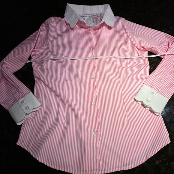 GRETCHEN SCOTT Designs ‘Pique All Day’ Pinstripe Shirt - NWT - Picture 8 of 9